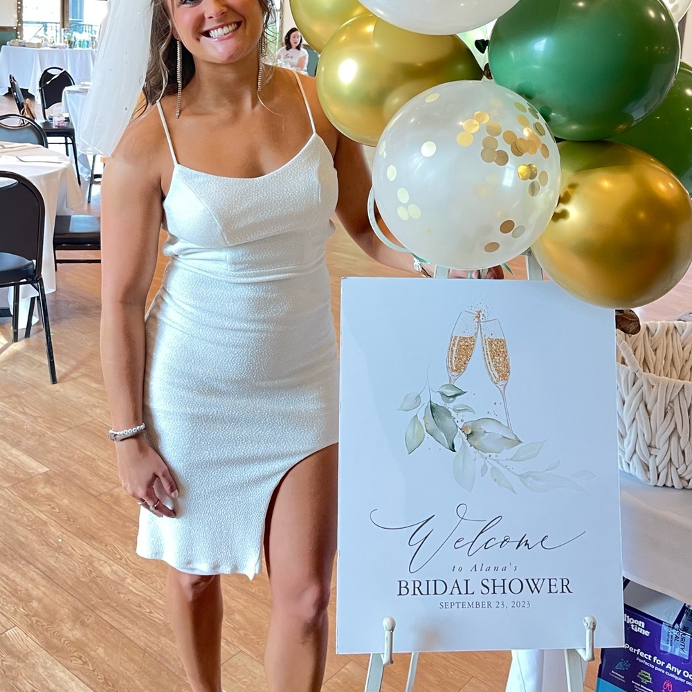 White Sparkly Bridal Shower/Bachelorette Dress size 1